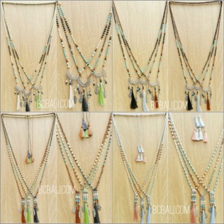 mix beaded long tassels necklace charms fashion shipping free pack